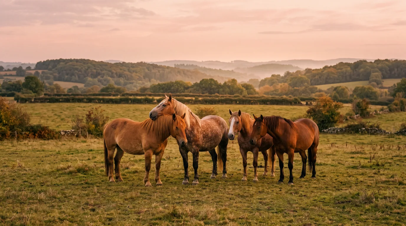 Les chevaux du Centre équestre de l'Élevage d'Acy en liberté, Haute-Vienne